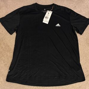 adidas Black Short Sleeve Performance Tee with Chest Logo
